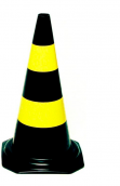 CONE RÍGIDO 75CM PRETO AMARELO - Código CRGD002